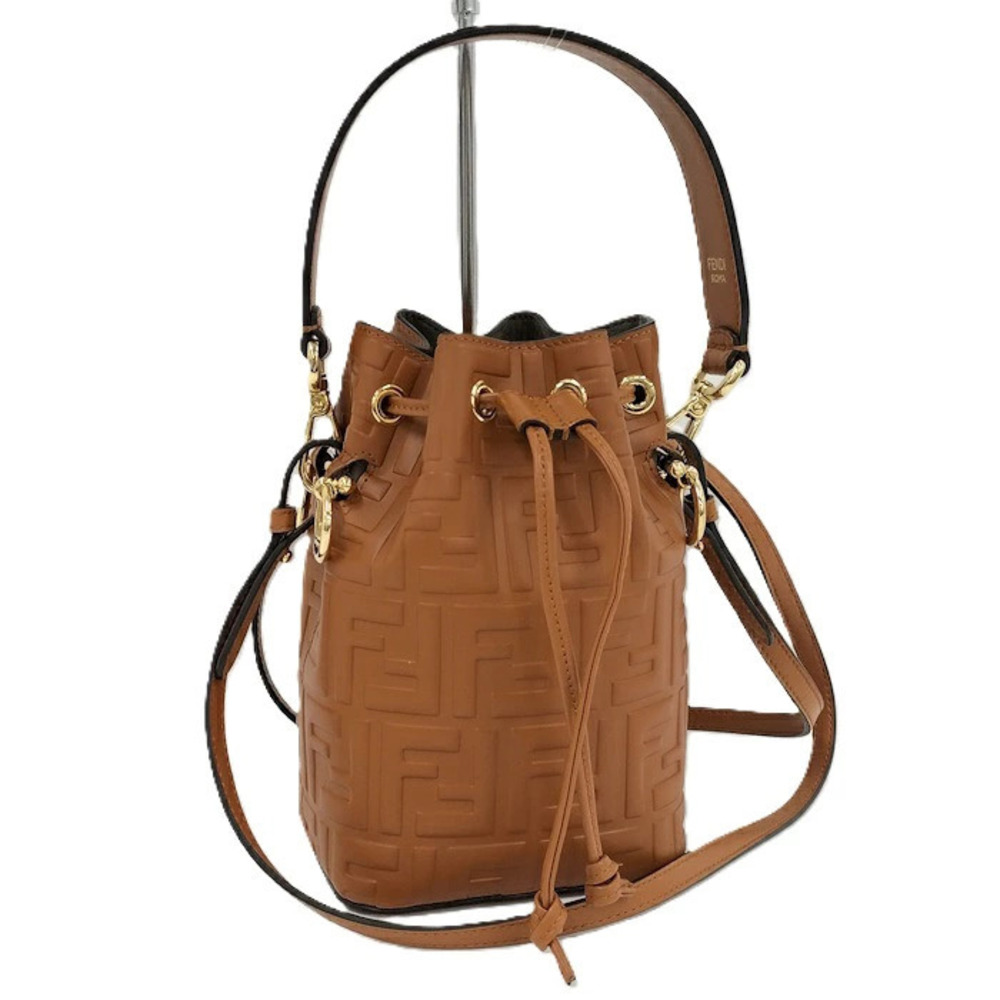 Fendi Montresor Shoulder Bag Zucca Leather Brown